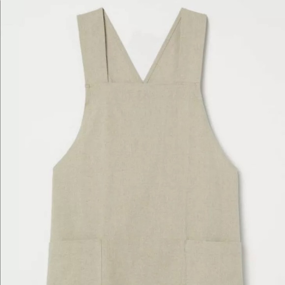 H&M Home Cotton Linen Blend Light Beige Apron Unisex Korean style - Picture 3 of 12